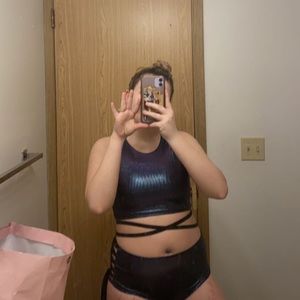 Holographic rave two piece